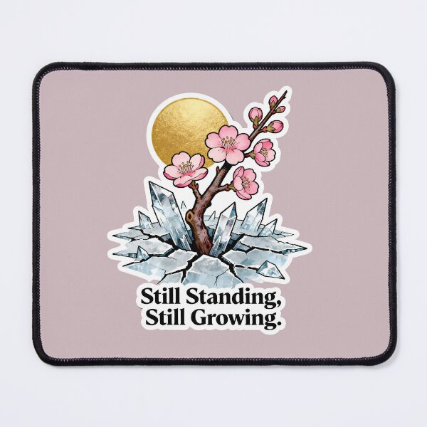 Item preview, Still Standing Still Growing – Cherry Blossom Crystal Ice Resilience Sticker designed and sold by Ideeplyfeltit.
