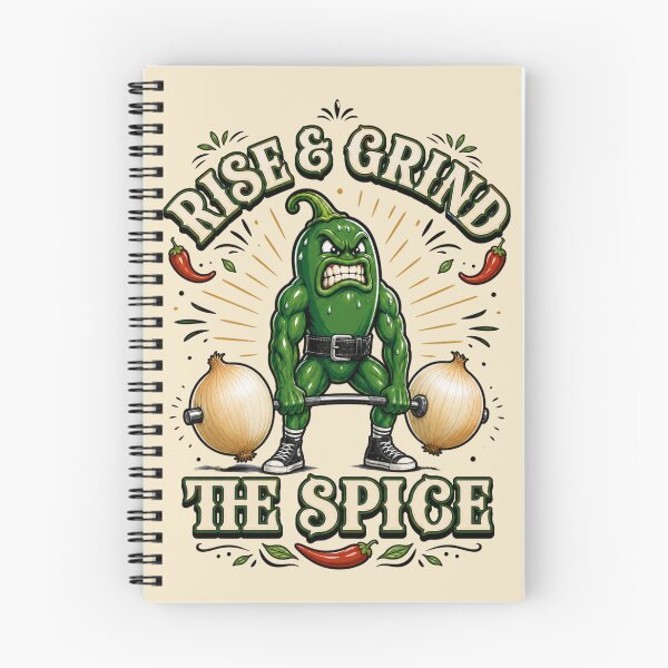 Item preview, Jalapeno Rise & Grind  Funny Gym Workout design Spicy Pepper Fitness designed and sold by Rosie's Wildflower Boutique.