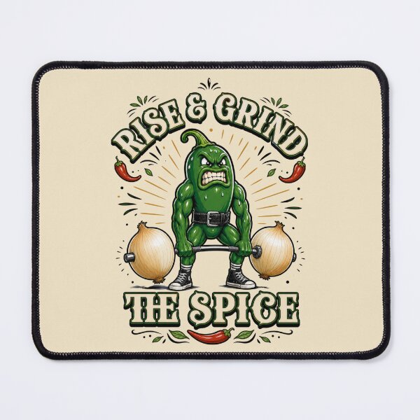 Item preview, Jalapeno Rise & Grind Funny Gym Workout design Spicy Pepper Fitness designed and sold by Rosie's Wildflower Boutique.