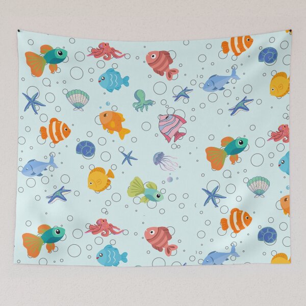 Item preview, Cute Underwater Sea Life & Colorful Fish Pattern designed and sold by SeJaa.