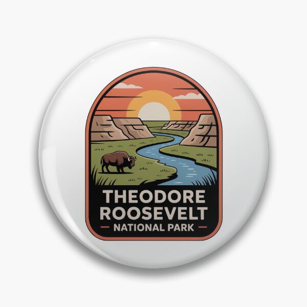 Item preview, Theodore Roosevelt National Park Vintage Travel Badge designed and sold by Teelogic.