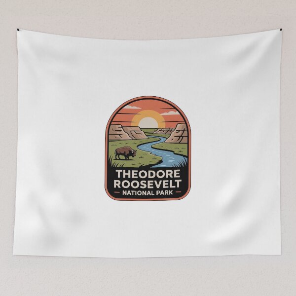 Item preview, Theodore Roosevelt National Park Vintage Travel Badge designed and sold by Teelogic.
