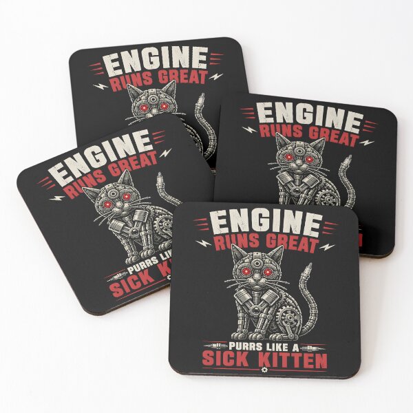 Item preview, Engine Purrs Like A Sick Kitten Funny Mechanic designed and sold by ThirdShiftLab.