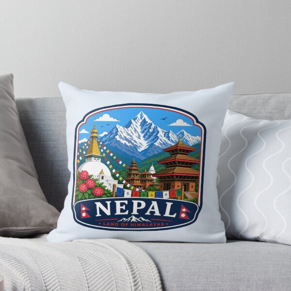 Item preview, Nepal - Himalaya Mountains, Stupa Temples & Prayer Flags designed and sold by Myra365Art.