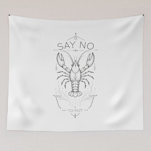 Item preview, Say No To Pot Minimalist Emblem Silhouette Art Funny Seafood Lovers Gift for Crab Lovers designed and sold by Nightarel.