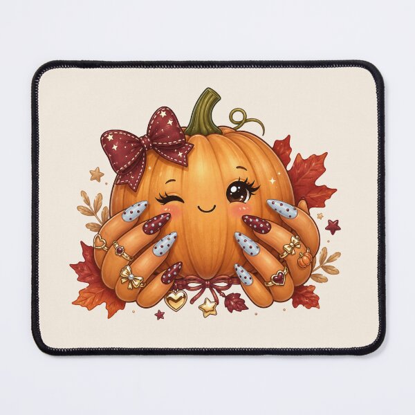 Item preview, Cute Pumpkin Holding Fall Nails Coquette Halloween designed and sold by Yellowriversss.