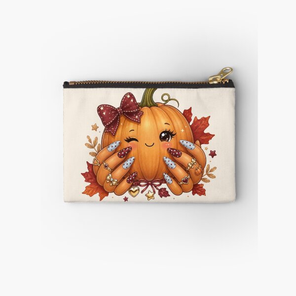 Item preview, Cute Pumpkin Holding Fall Nails Coquette Halloween designed and sold by Yellowriversss.