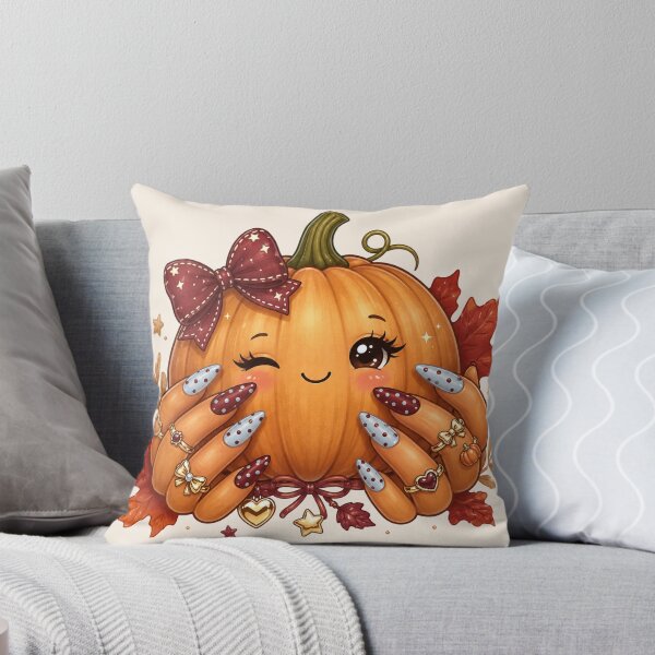 Item preview, Cute Pumpkin Holding Fall Nails Coquette Halloween designed and sold by Yellowriversss.
