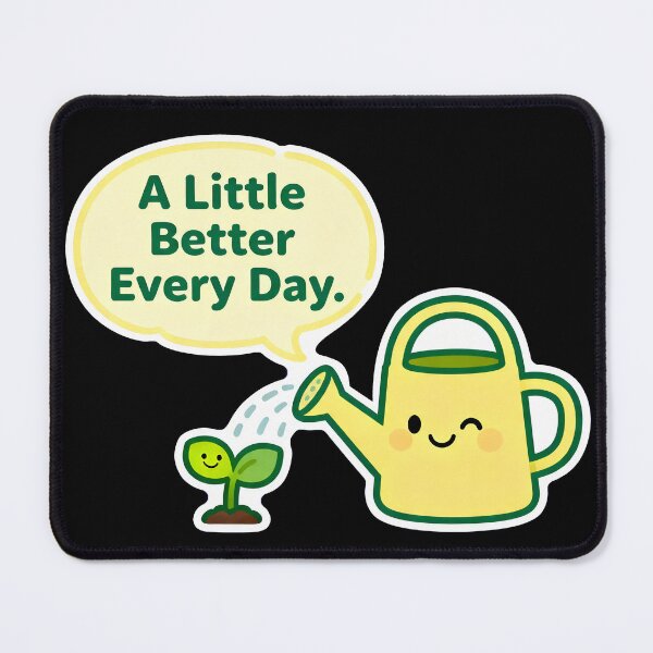 Item preview, A Little Better Every Day – Cute Kawaii Watering Can and Sprout Growth Mindset designed and sold by Ideeplyfeltit.