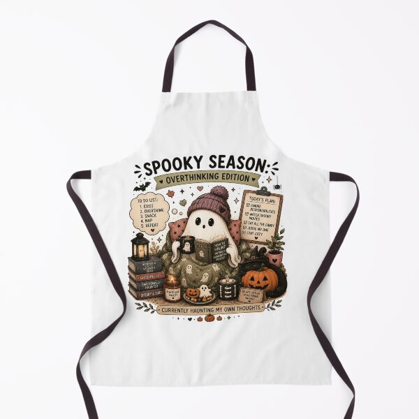 Item preview, Spooky Season Overthinking Edition Cute Ghost Halloween Art designed and sold by DreamyBrushArt.