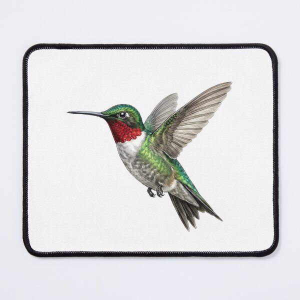 Item preview, Ruby Throated Hummingbird Realistic Vintage Scientific Bird Illustration designed and sold by raedattia.