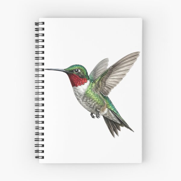 Item preview, Ruby Throated Hummingbird Realistic Vintage Scientific Bird Illustration designed and sold by raedattia.