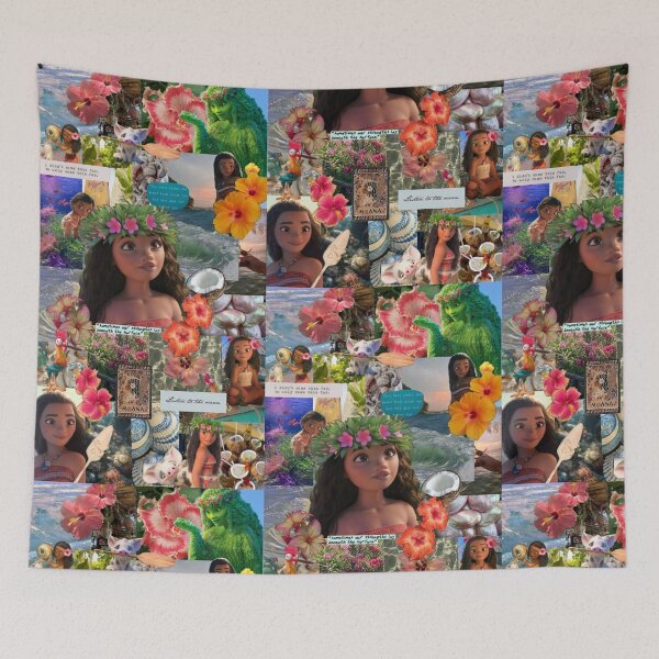 Item preview, Moana Tropical Ocean Aesthetic Disney Princess Collage designed and sold by lilacWhim.