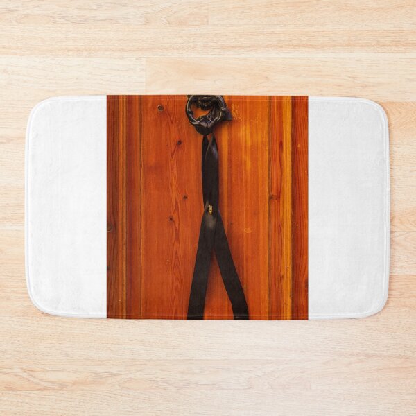 Item preview, Antique Lion Door Knocker With Black Mourning Ribbon On Rustic Wooden Door designed and sold by Nmallia.