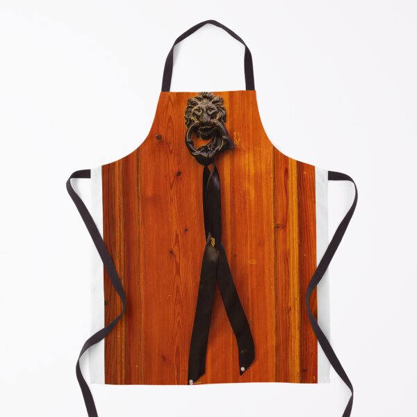 Item preview, Antique Lion Door Knocker With Black Mourning Ribbon On Rustic Wooden Door designed and sold by Nmallia.