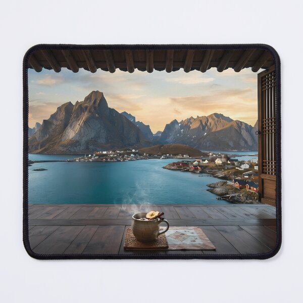 Item preview, Hanok Window to the World: Norway Lofoten Islands Fjords & Arctic Sunset | Fine Art Print designed and sold by SOOstudio73.