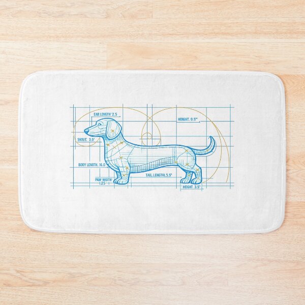 Item preview, Golden Ratio Dachshund Blueprint designed and sold by teemix.
