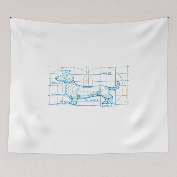 Item preview, Golden Ratio Dachshund Blueprint designed and sold by teemix.