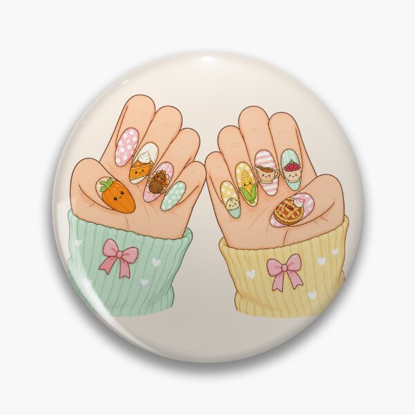 Item preview, Cute Thanksgiving Nails Turkey Pumpkin Pie Corn designed and sold by Yellowriversss.