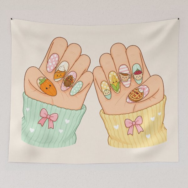 Item preview, Cute Thanksgiving Nails Turkey Pumpkin Pie Corn designed and sold by Yellowriversss.