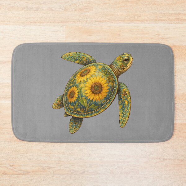 Item preview, Colorful Sunflower Turtle | Ocean Sunflower Art Collection designed and sold by Zaru Art Studio.