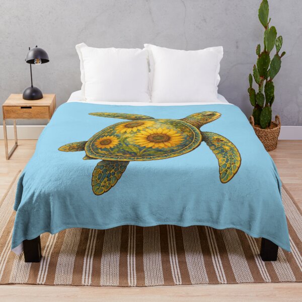 Item preview, Colorful Sunflower Turtle | Ocean Sunflower Art Collection designed and sold by Zaru Art Studio.