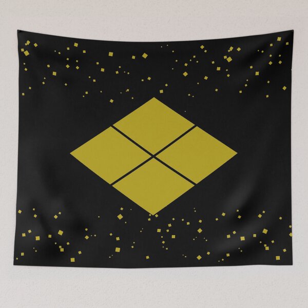 Item preview, Takeda Shingen Crest - Takeda Bishi Samurai Mon Faux Gold Dust Black  / Japanese Crest designed and sold by 戦国まーけっと SENGOKU MARKET.
