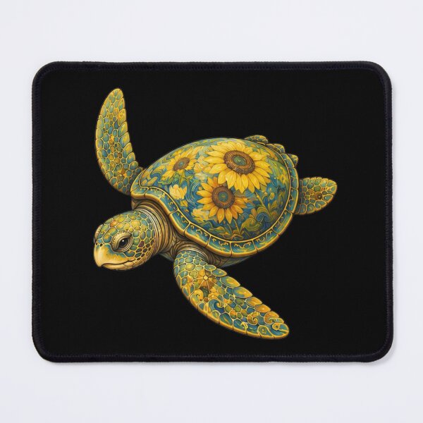 Item preview, Floral Sea Turtle | Ocean Sunflower Art Collection designed and sold by Zaru Art Studio.