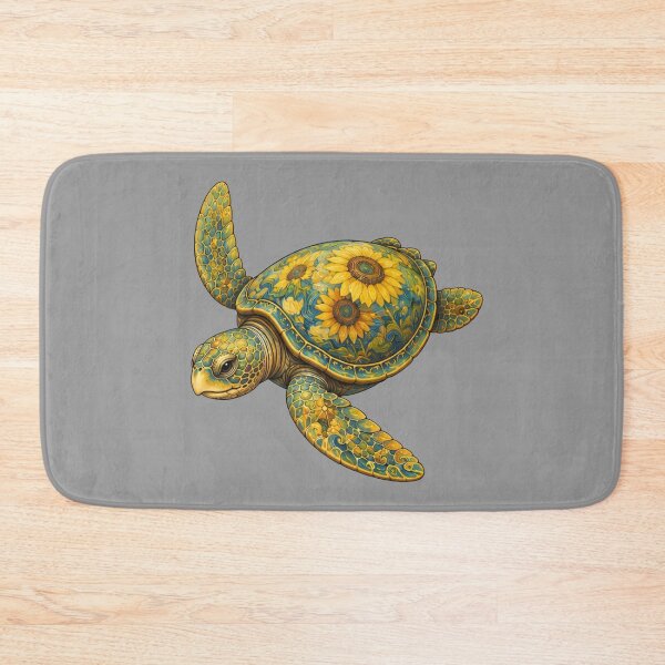 Item preview, Floral Sea Turtle | Ocean Sunflower Art Collection designed and sold by Zaru Art Studio.