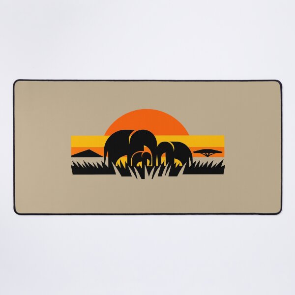 Item preview, Elphant Family at Sunset - African Safari Wildlife Graphic designed and sold by JonelCrafts.