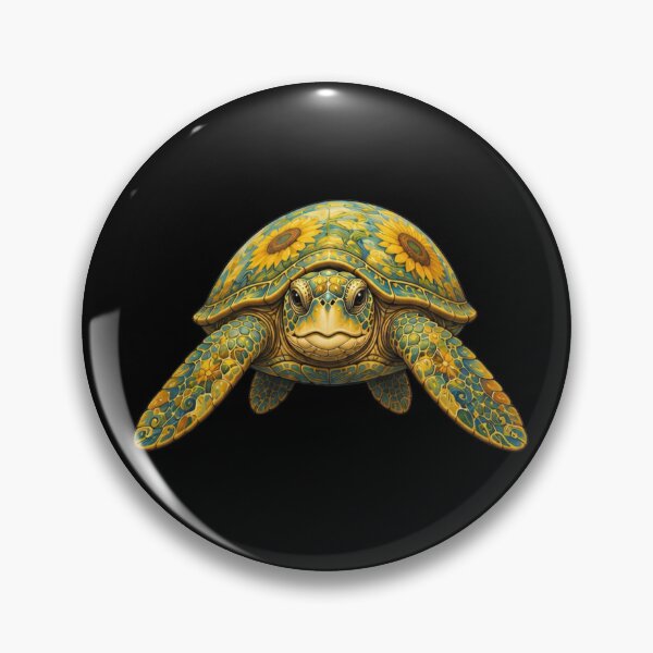 Item preview, Sunflower Turtle Portrait | Ocean Sunflower Art Collection designed and sold by Zaru Art Studio.