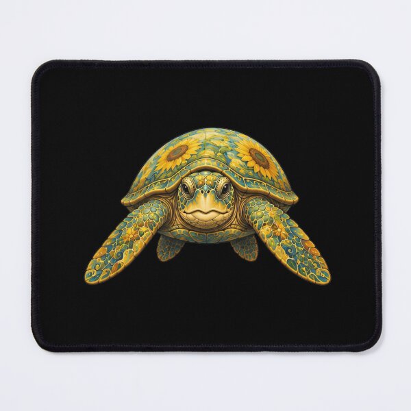 Item preview, Sunflower Turtle Portrait | Ocean Sunflower Art Collection designed and sold by Zaru Art Studio.
