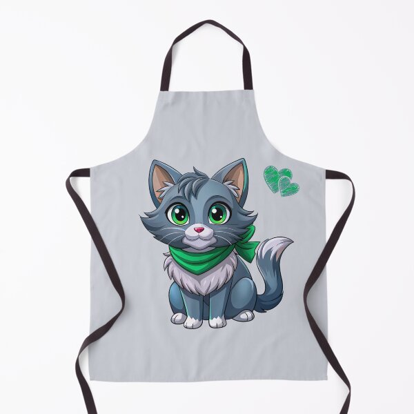 Item preview, Cute Kawaii Blue Maine Coon Cat with Green Bandana | Chibi Cartoon Kitty Illustration designed and sold by Mousy17.