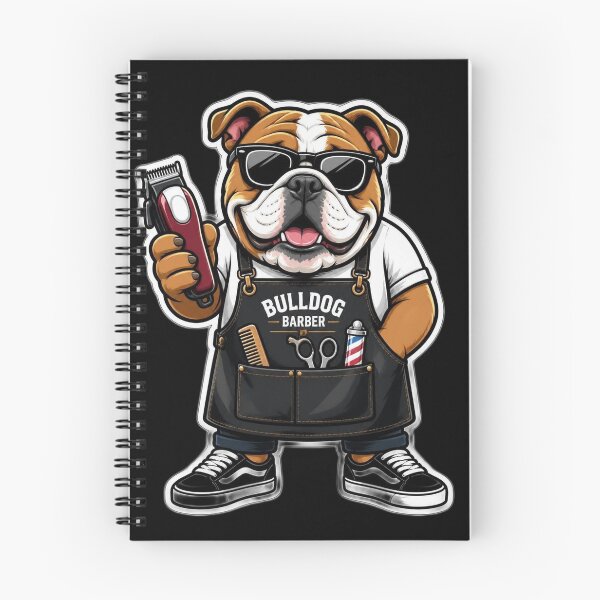Item preview, Cute Bulldog Barber Mascot Sticker - Funny Cartoon Dog Hair Clippers Apron Design designed and sold by Barber MD Culture.