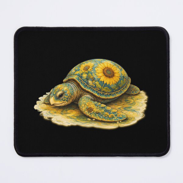 Item preview, Resting Sunflower Sea Turtle | Ocean Sunflower Art Collection designed and sold by Zaru Art Studio.