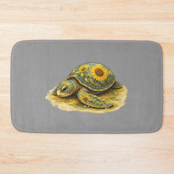 Item preview, Resting Sunflower Sea Turtle | Ocean Sunflower Art Collection designed and sold by Zaru Art Studio.