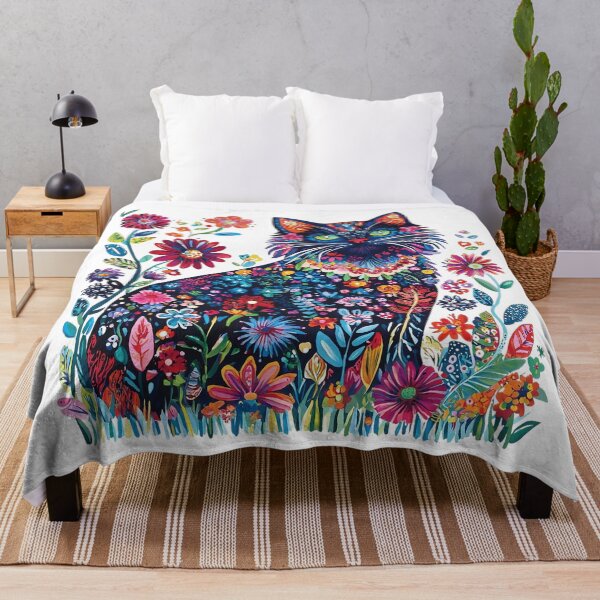 Item preview, Colorful Floral Cat – Vibrant Garden Cat Art designed and sold by Awarrie.