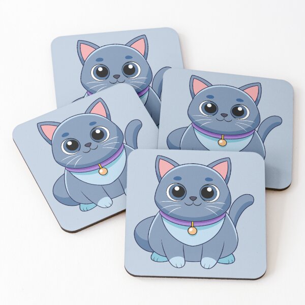 Item preview, Cute Kawaii Blue British Shorthair Cat | Chibi Cartoon Kitty Vector Illustration designed and sold by Mousy17.