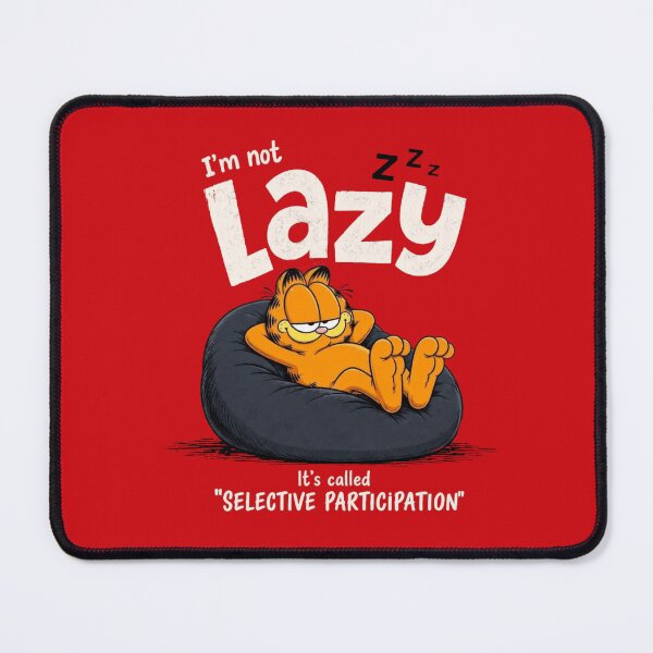 Item preview, Lazy Garfield “Selective Participation” Funny Cat | Sleepy Cartoon Humor Design designed and sold by MyStyleHub.
