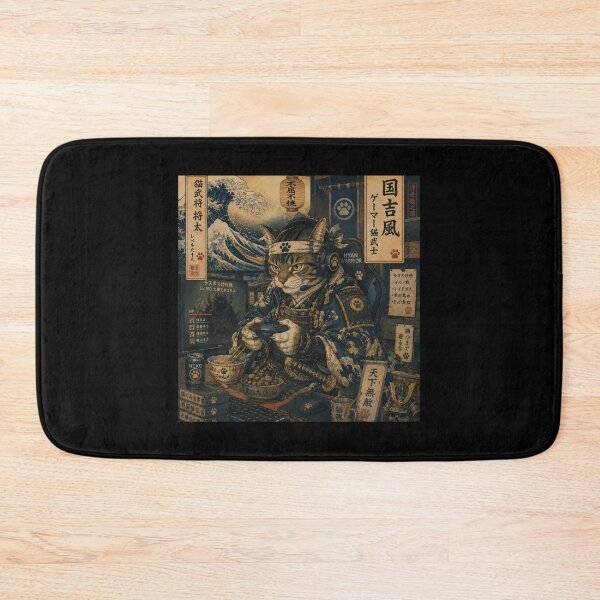 Item preview,  Ukiyo-e Style  Gamer Samurai Cat Sticker  designed and sold by YunsCozyCorner.