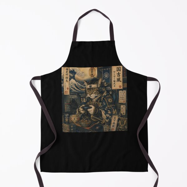 Item preview, Ukiyo-e Style Gamer Samurai Cat Sticker designed and sold by YunsCozyCorner.