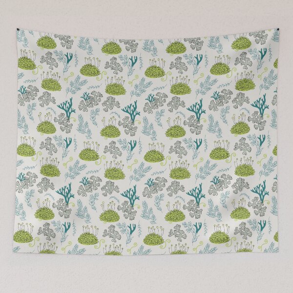 Item preview, Green Moss & Lichen Botanical Pattern – Whimsical Forest Print designed and sold by NuvoraNest.