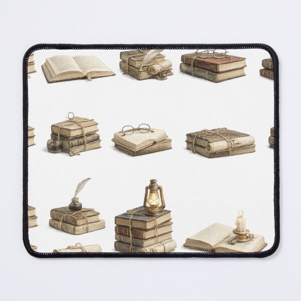 Item preview, Vintage Stacked Books Quill Oil Lamp Dark Academia Reader designed and sold by Rehnair.