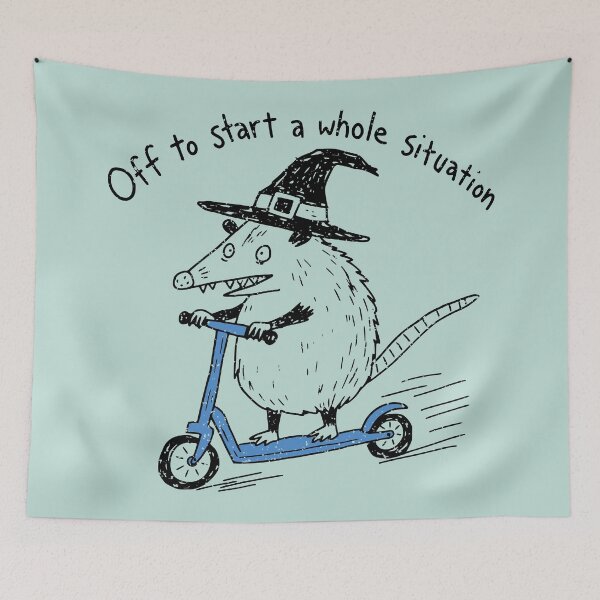 Item preview, Off To Start A Whole Situation Opossum On Scooter designed and sold by Studio Bootleg.