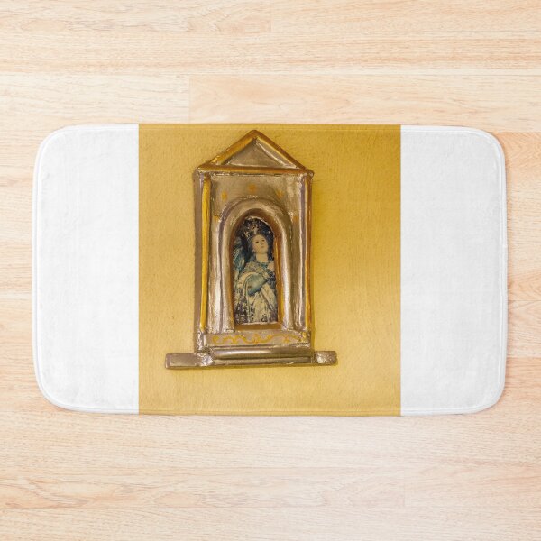 Item preview, Handmade Religious Shrine With Virgin Mary Icon on Yellow Wall Rustic Home Altar Decoration designed and sold by Nmallia.