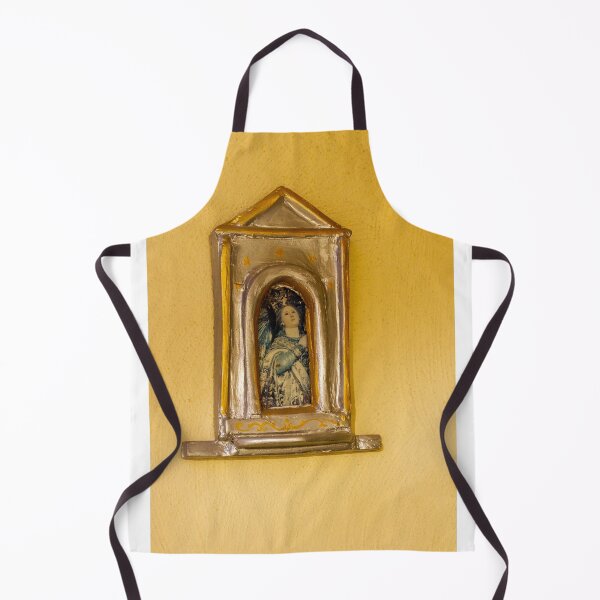 Item preview, Handmade Religious Shrine With Virgin Mary Icon on Yellow Wall Rustic Home Altar Decoration designed and sold by Nmallia.