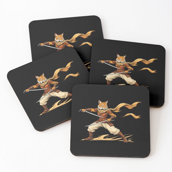 Item preview, Tiger Warrior | Dual Sword Samurai Cat | Fantasy Feline Swordsman designed and sold by MrDev.