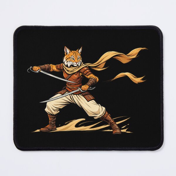 Item preview, Tiger Warrior | Dual Sword Samurai Cat | Fantasy Feline Swordsman designed and sold by MrDev.