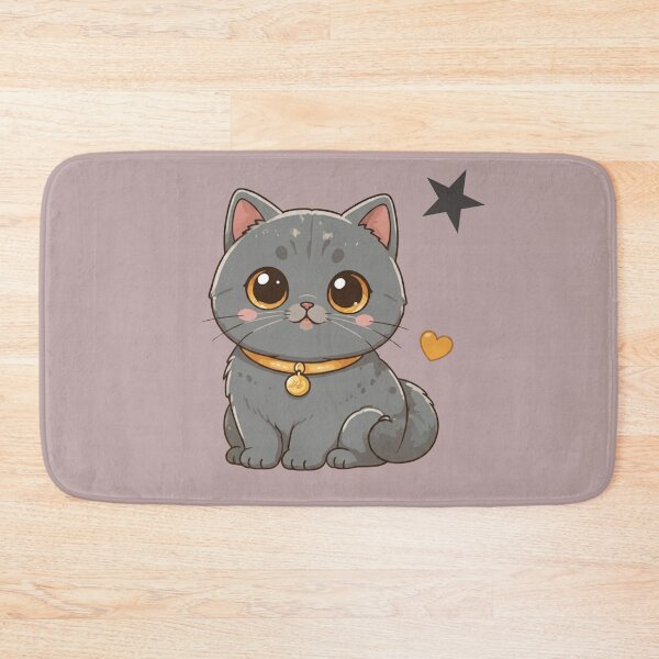 Artikelvorschau, Niedliche Kawaii-Britisch-Kurzhaar-Katze | Chibi-Illustration einer blauen Britisch-Kurzhaar-Katze entworfen und verkauft von Mousy17.