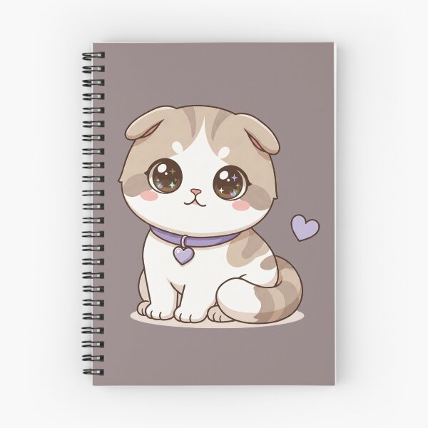 Item preview, Cute Kawaii Scottish Fold Cat with Heart Collar | Chibi Cartoon Kitty Illustration designed and sold by Mousy17.